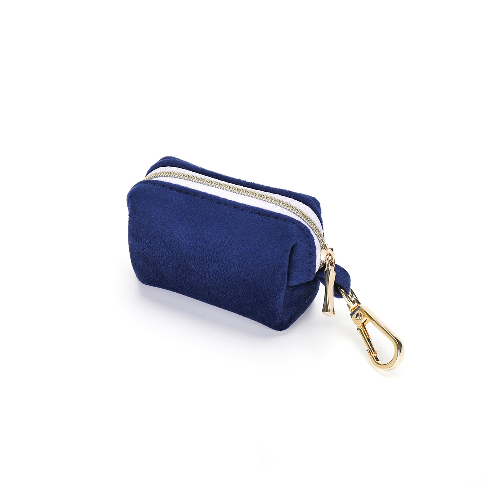 Navy Velvet Poop Bag Holder