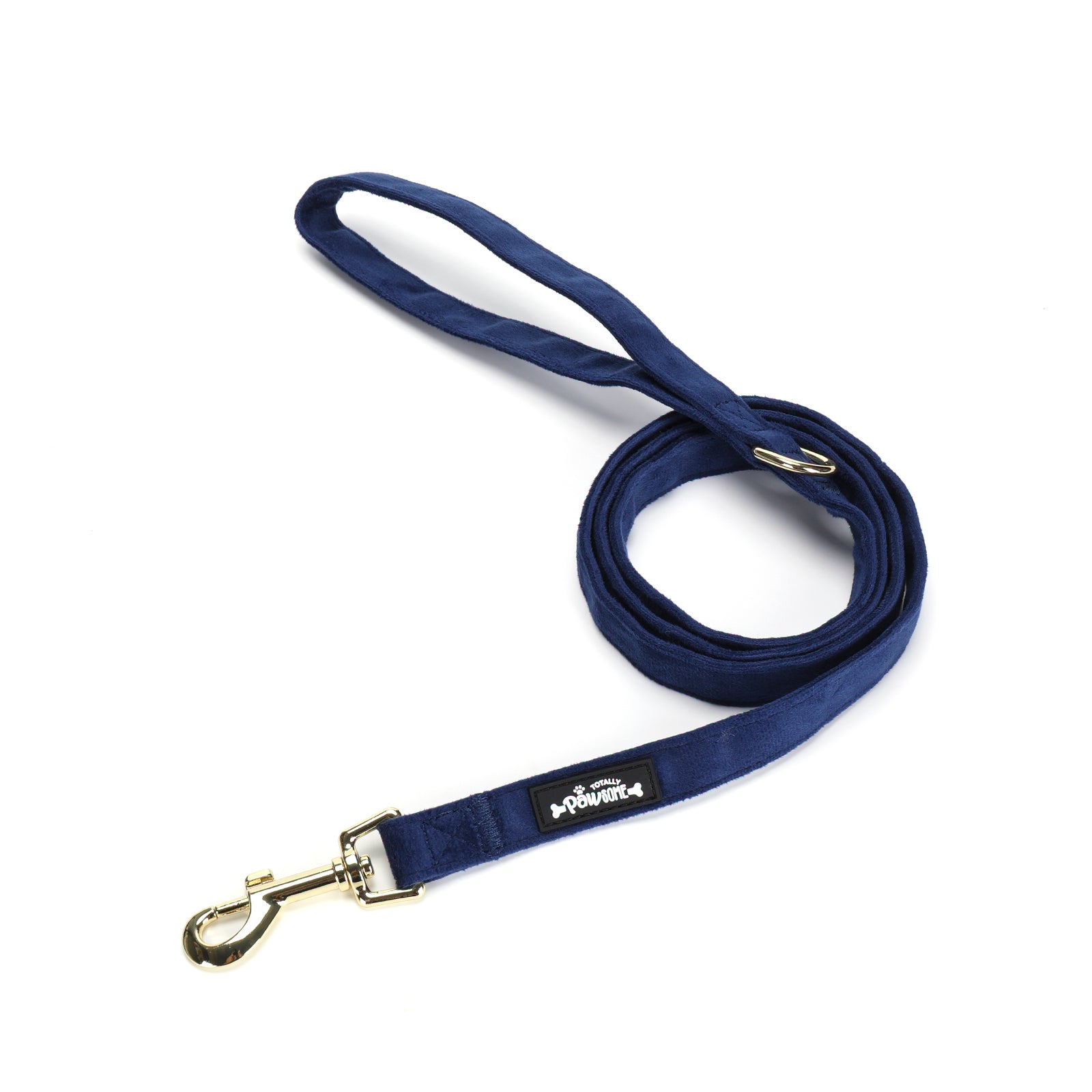 Navy Velvet - 4 Piece Bundle - Dog Harness, Collar, Lead & Poop Bag Holder