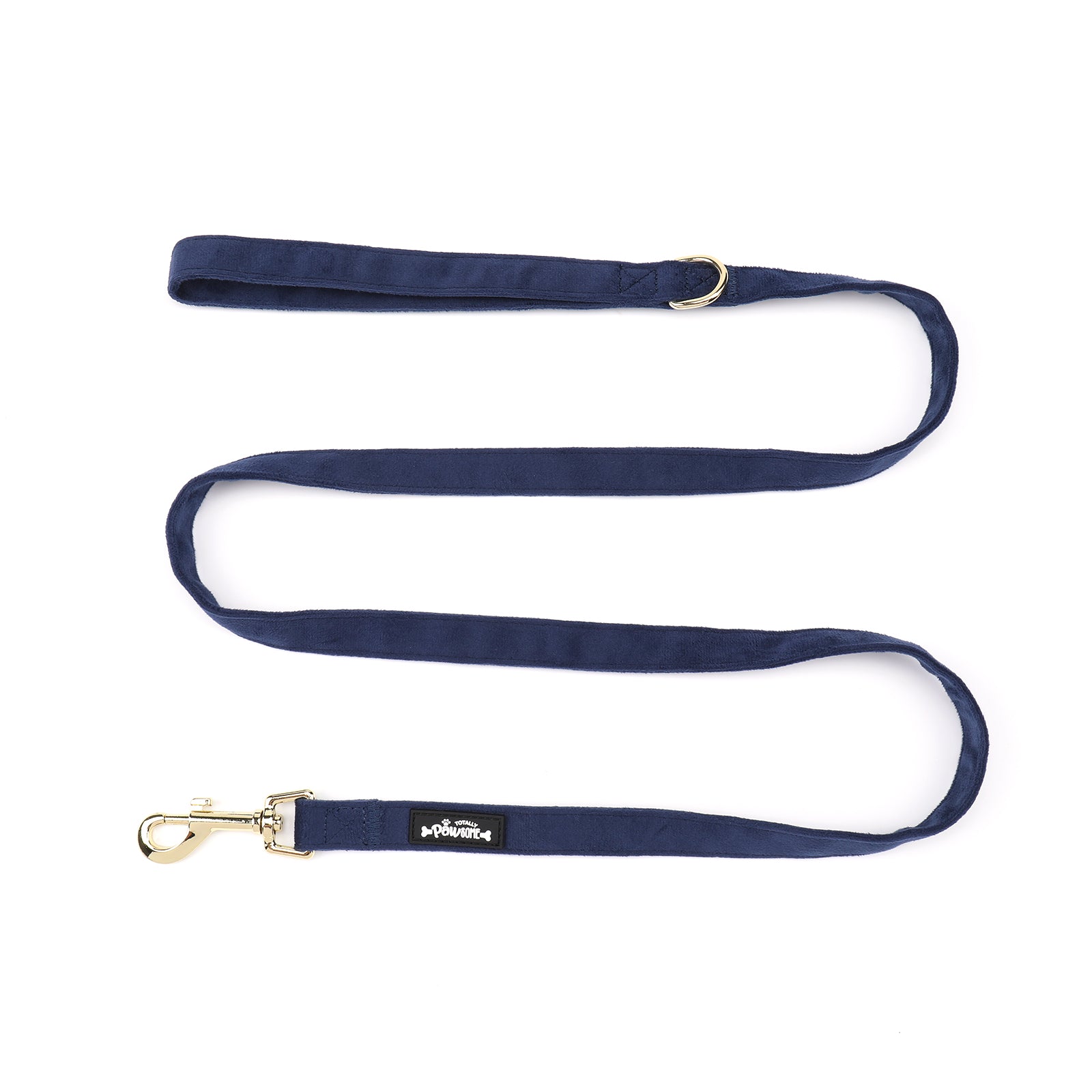 Navy Velvet Dog Lead