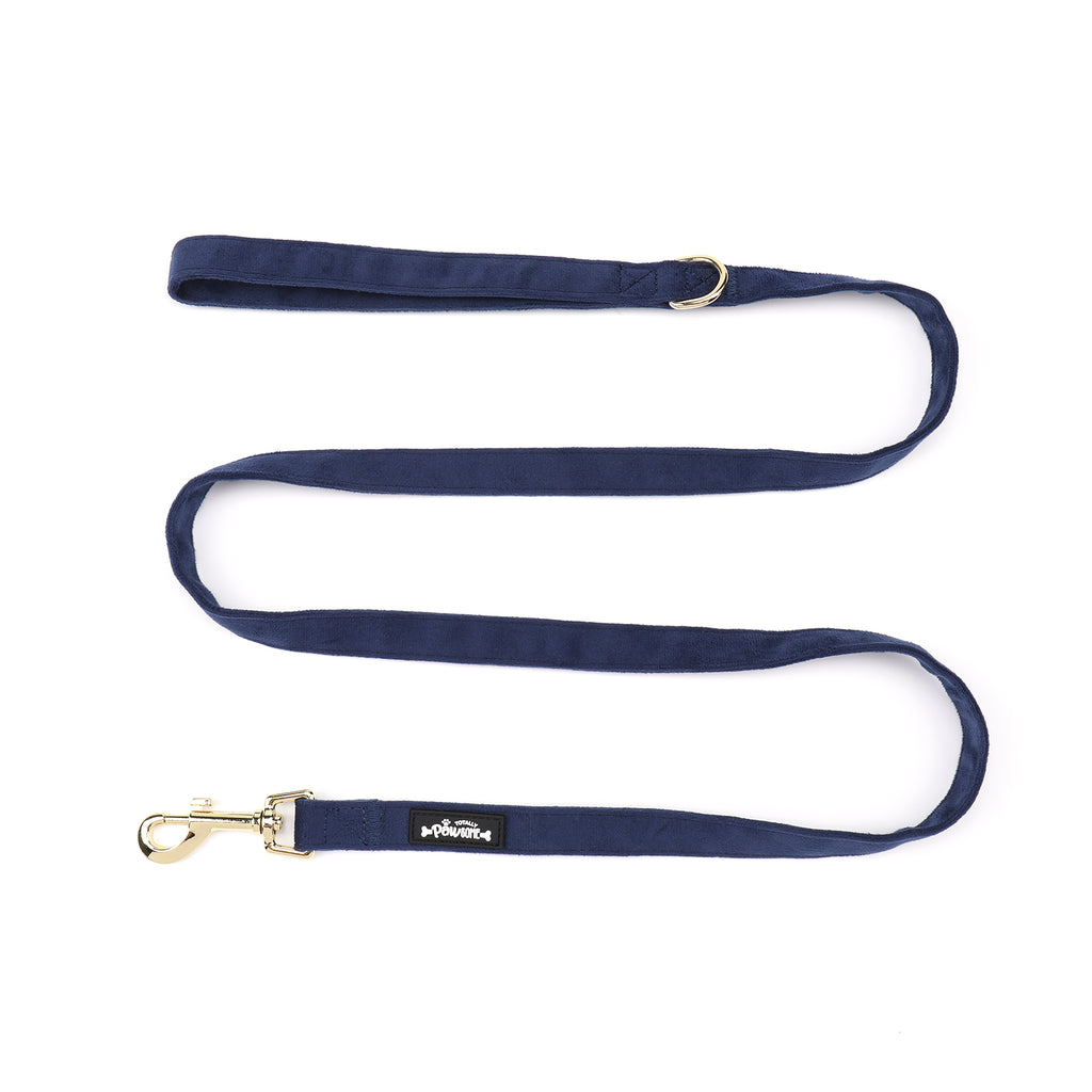 Navy Velvet - 4 Piece Bundle - Dog Harness, Collar, Lead & Poop Bag Holder