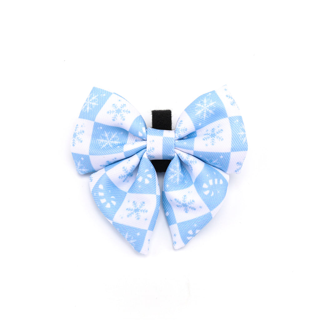 Blue Snowflake Christmas Sailor Bow Tie