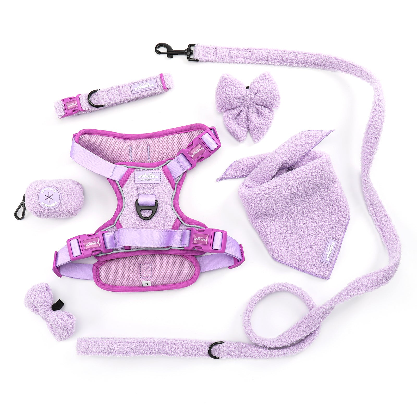 Purple Haze Teddy - TP Adventures - 4 piece Bundle - Dog Harness, Collar, Lead & Poop Bag Holder