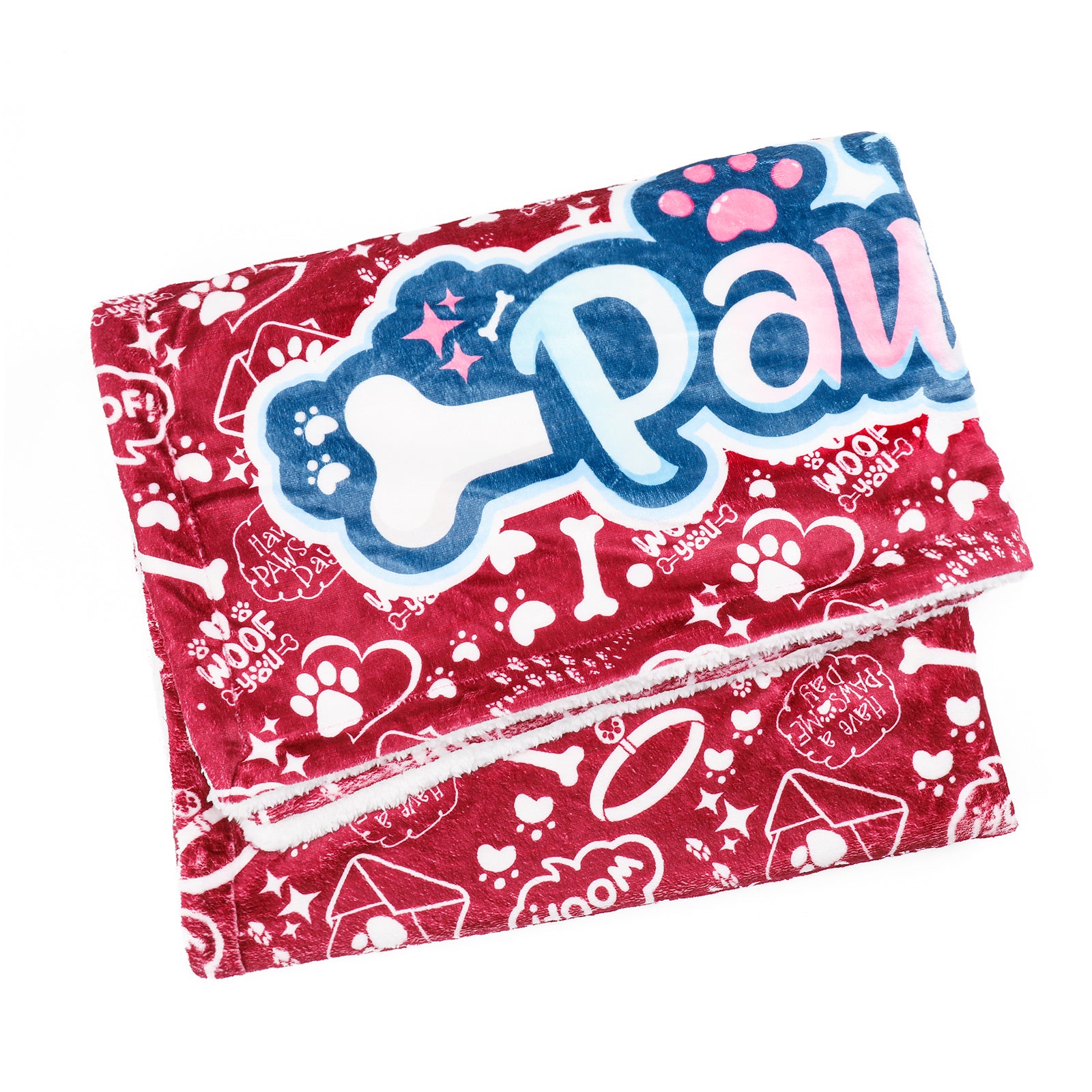 Red - Totally Pawsome Fleece Blanket