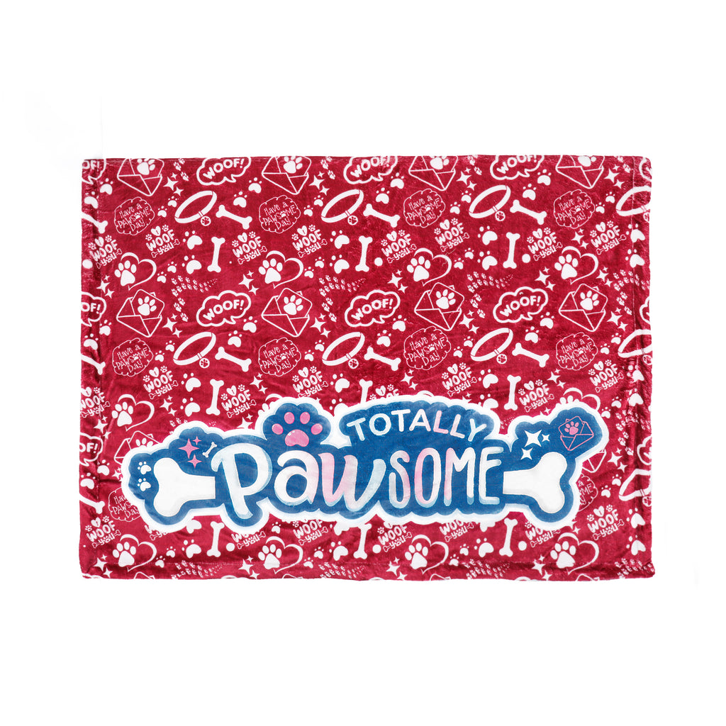 Red - Totally Pawsome Fleece Blanket
