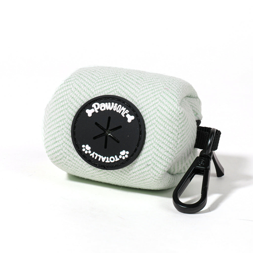 Green Tweed Poop Bag Holder
