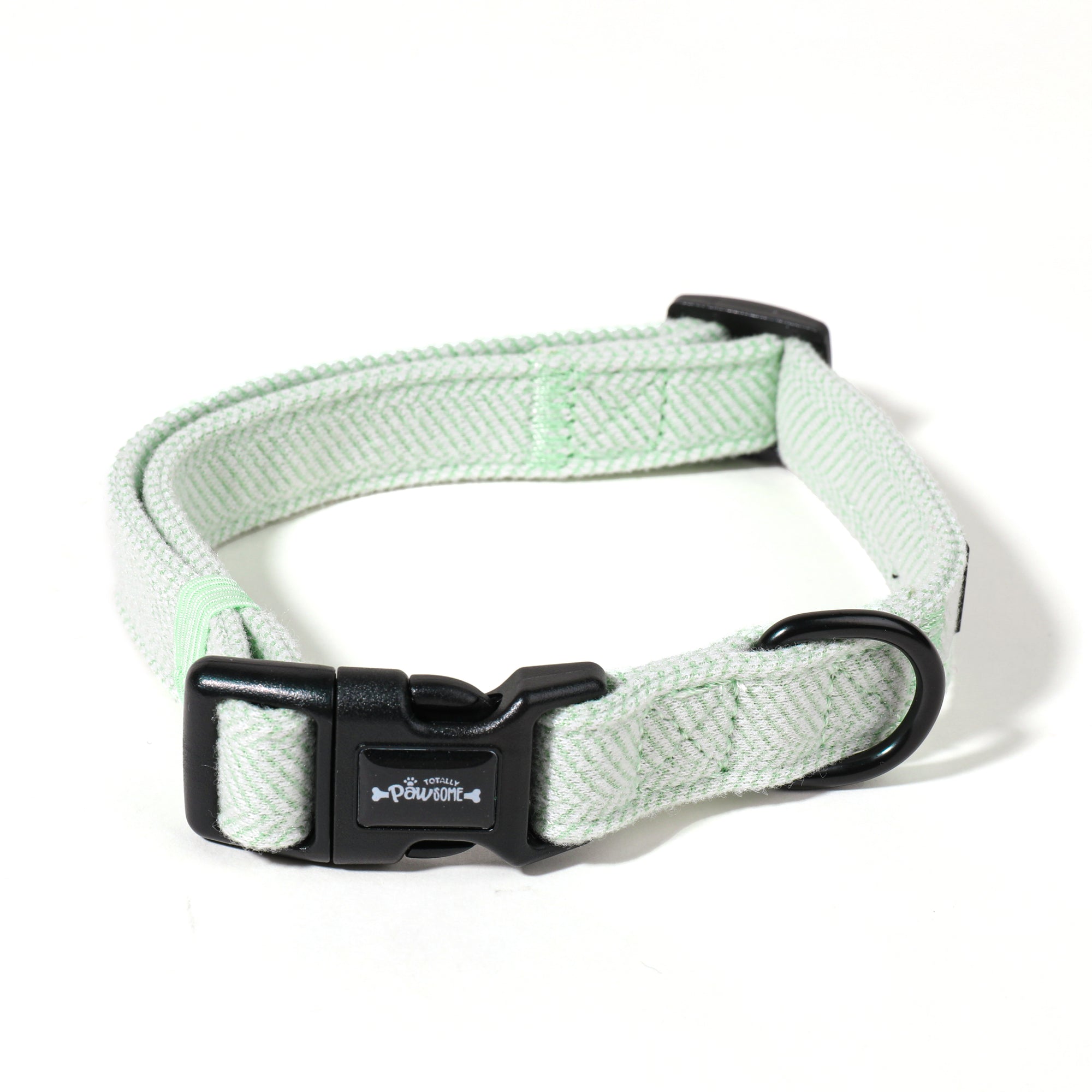 Green Tweed Dog Collar