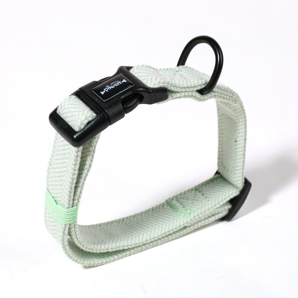 Green Tweed Dog Collar