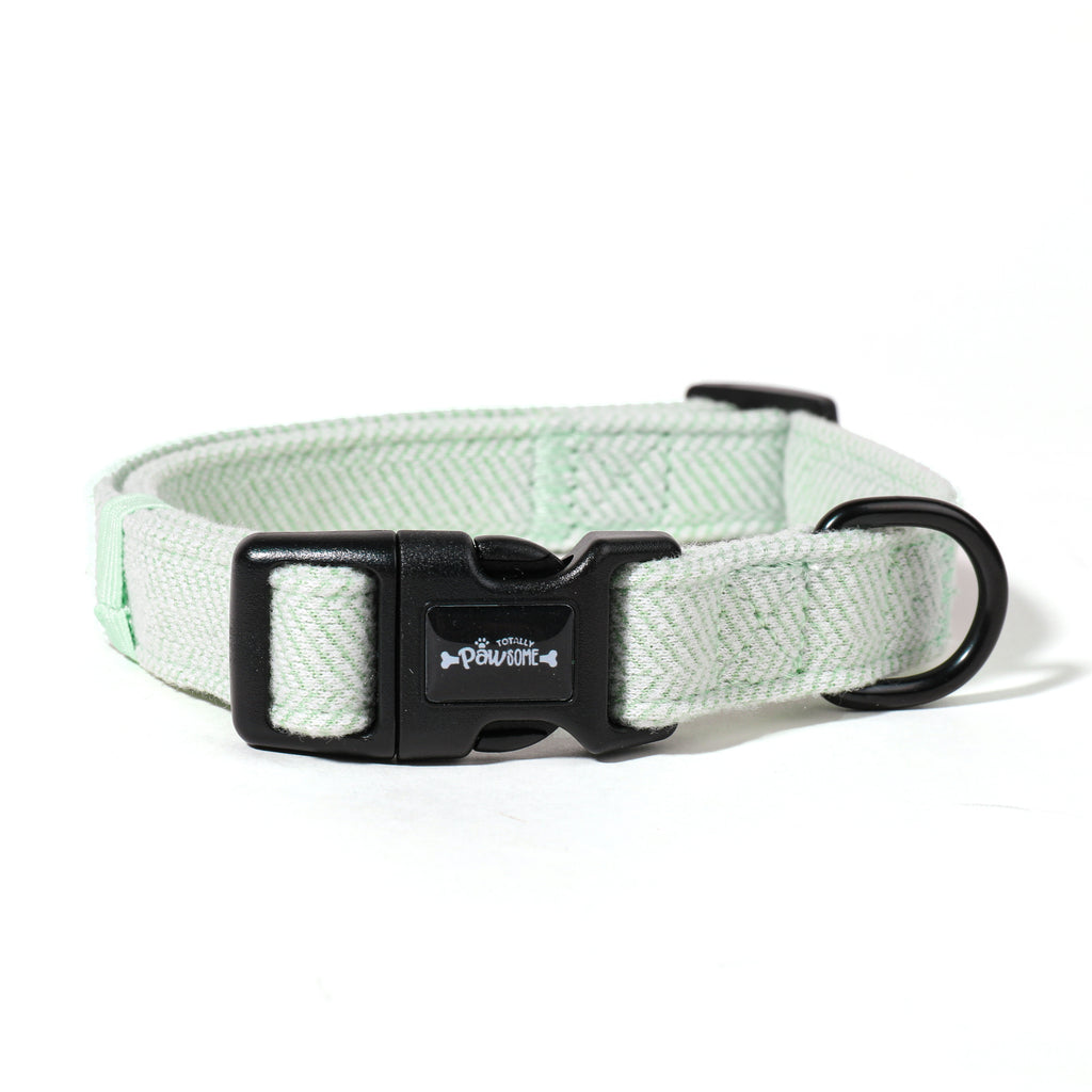 Green Tweed Dog Collar