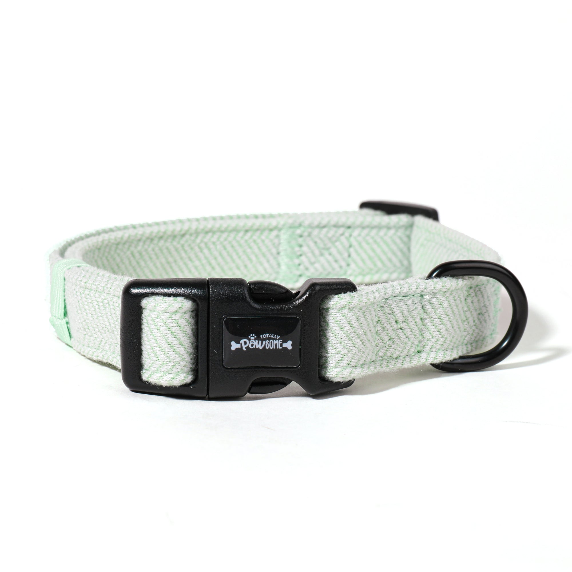 Green Tweed Dog Collar