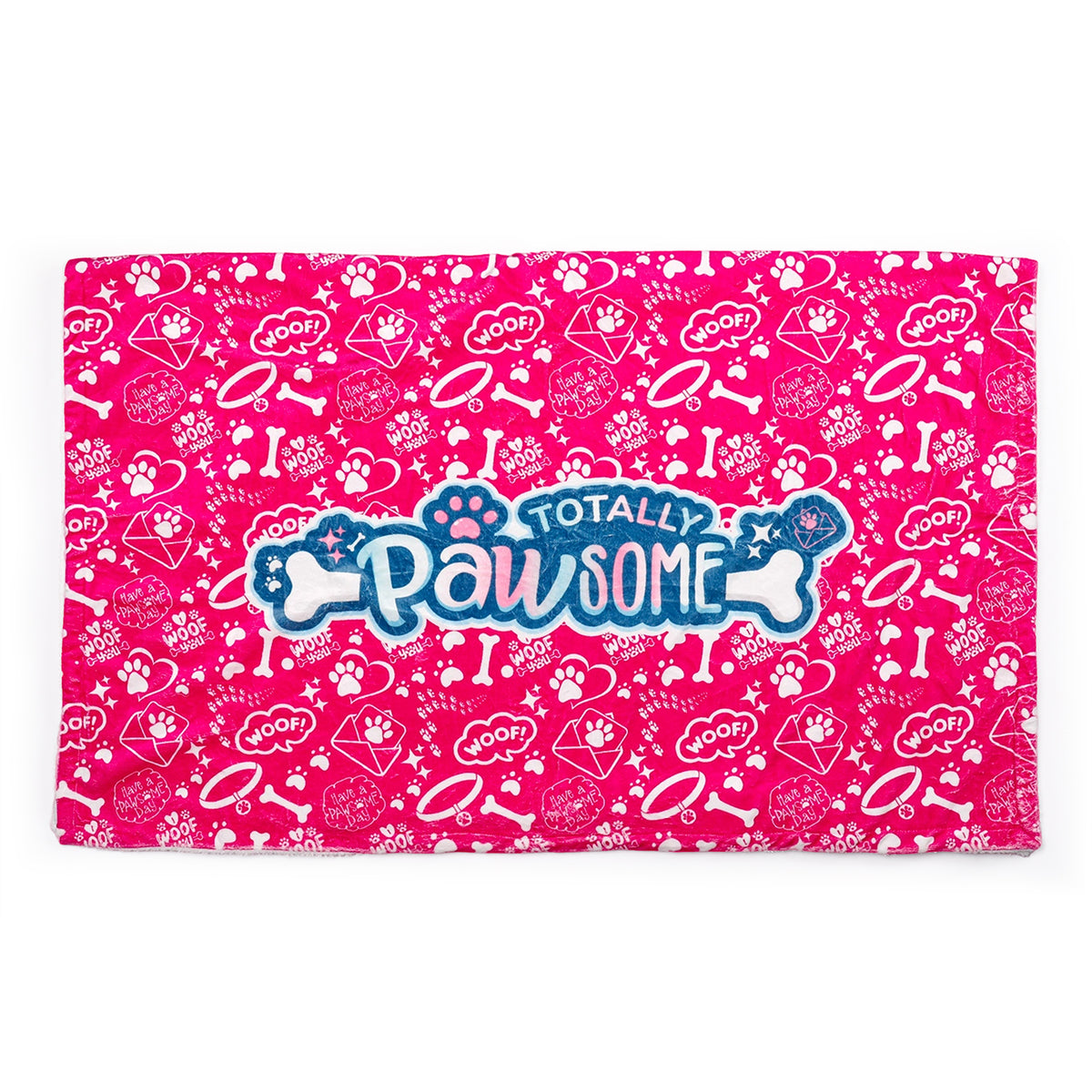 Hot Pink Paws - Totally Pawsome Fleece Blanket
