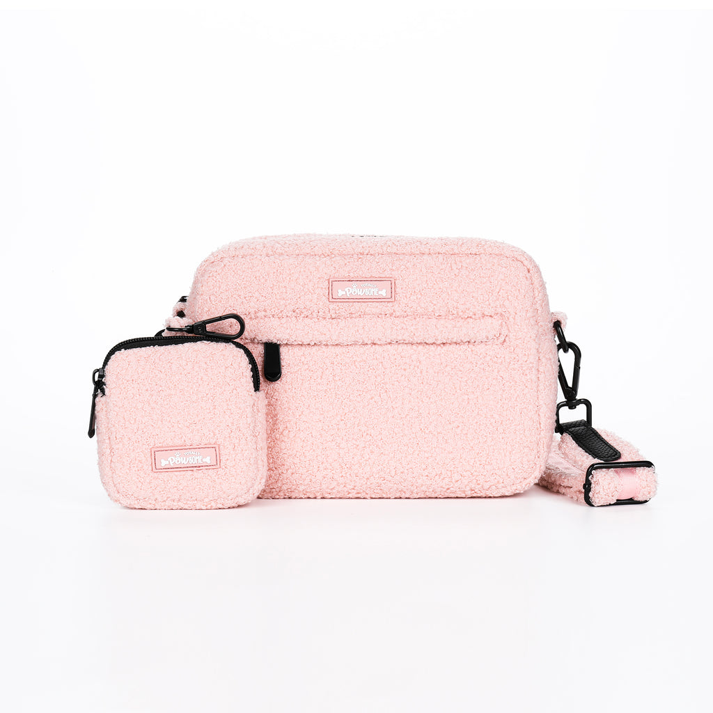 Marshmallow Pink Teddy Dog Walking Bag inc Treat Pouch & Teddy Strap
