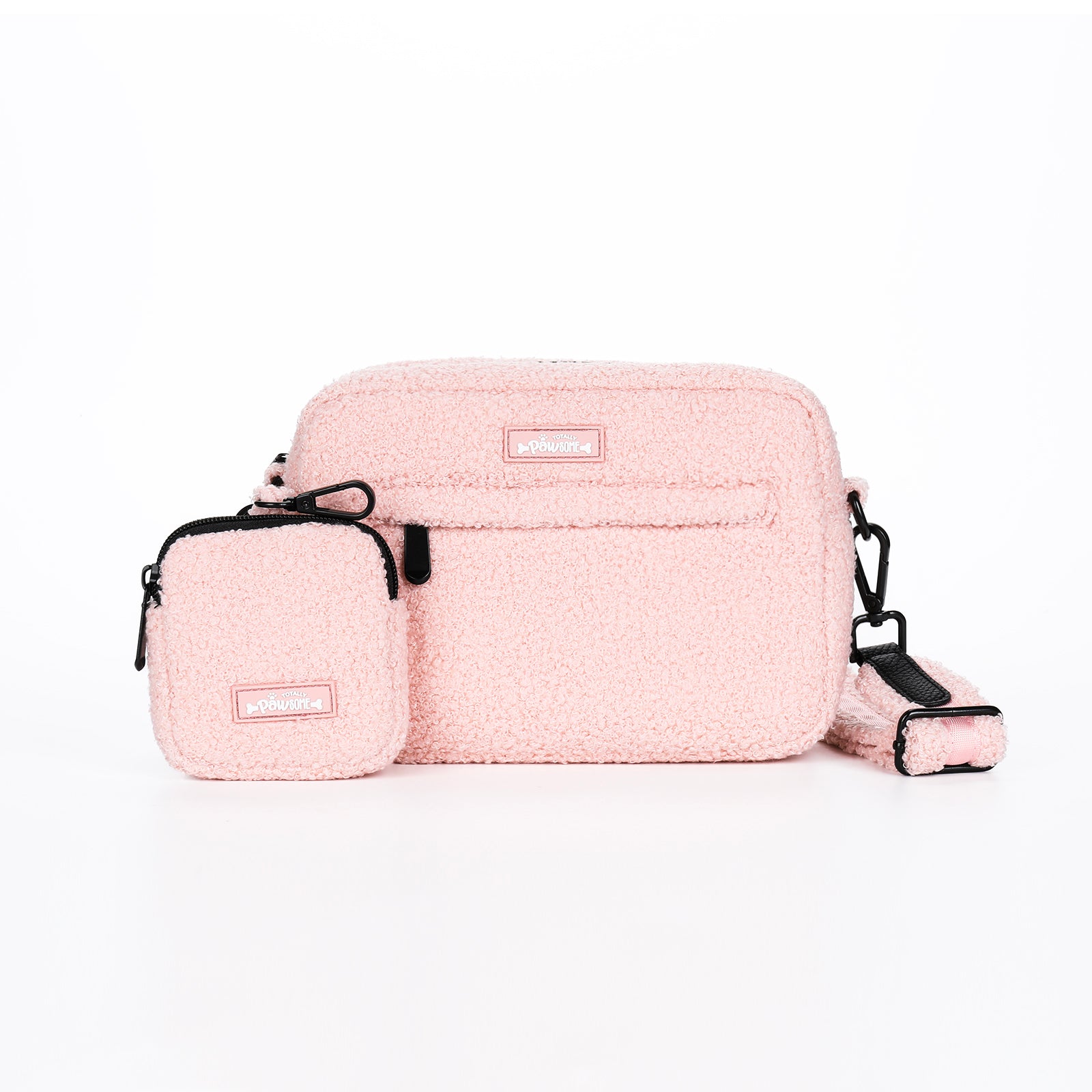 Marshmallow Pink Teddy Dog Walking Bag inc Treat Pouch & Teddy Strap