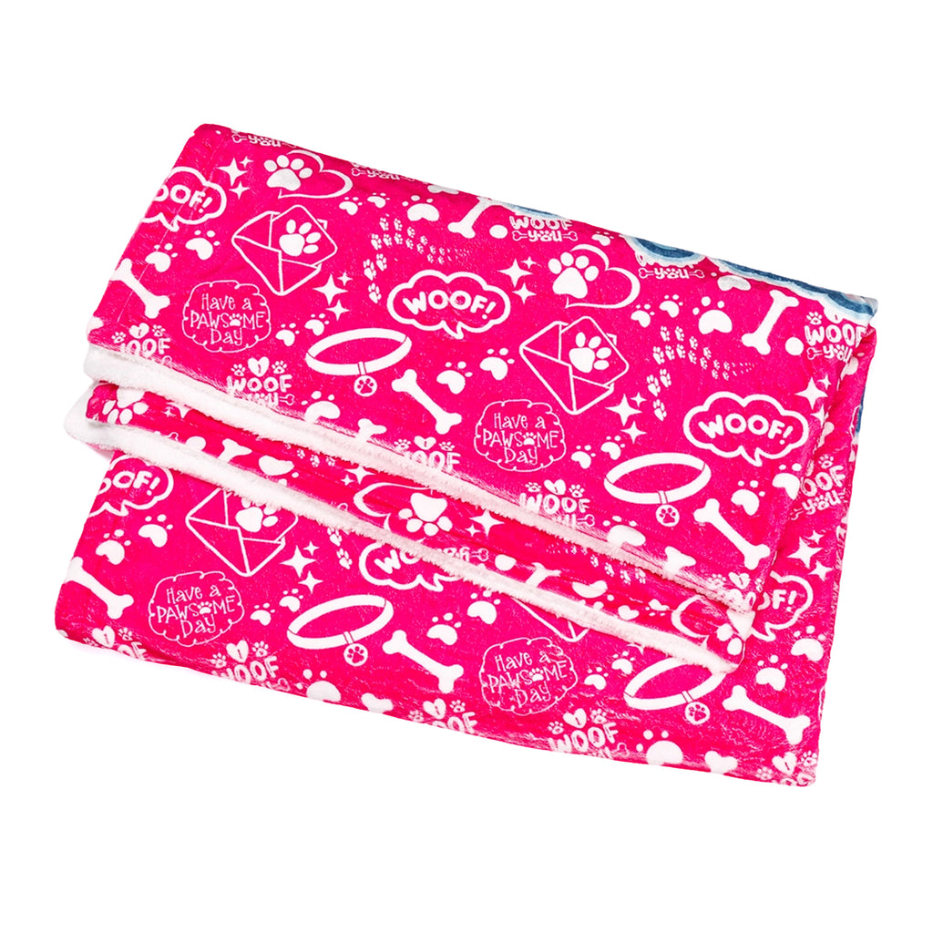 Hot Pink Paws - Totally Pawsome Fleece Blanket