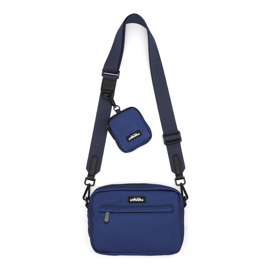 Navy Dog Walking Bag with Treat Pouch & Navy Strap