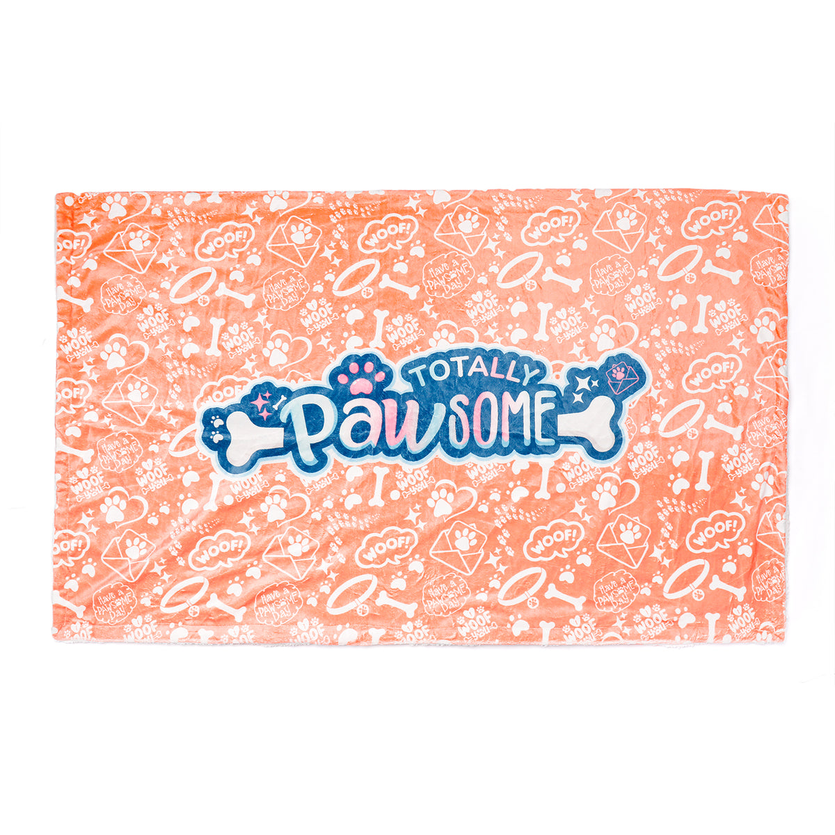 Orange Sunburst Paws - Totally Pawsome Fleece Blanket