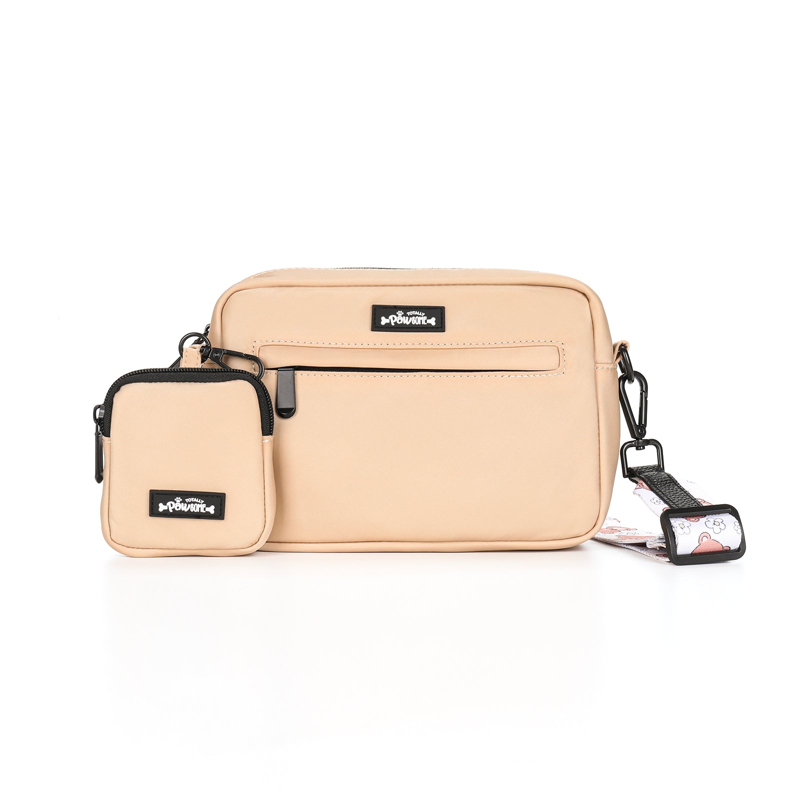 Brown Dog Walking Bag inc Treat Pouch & Bella Bear Teddy Print Strap