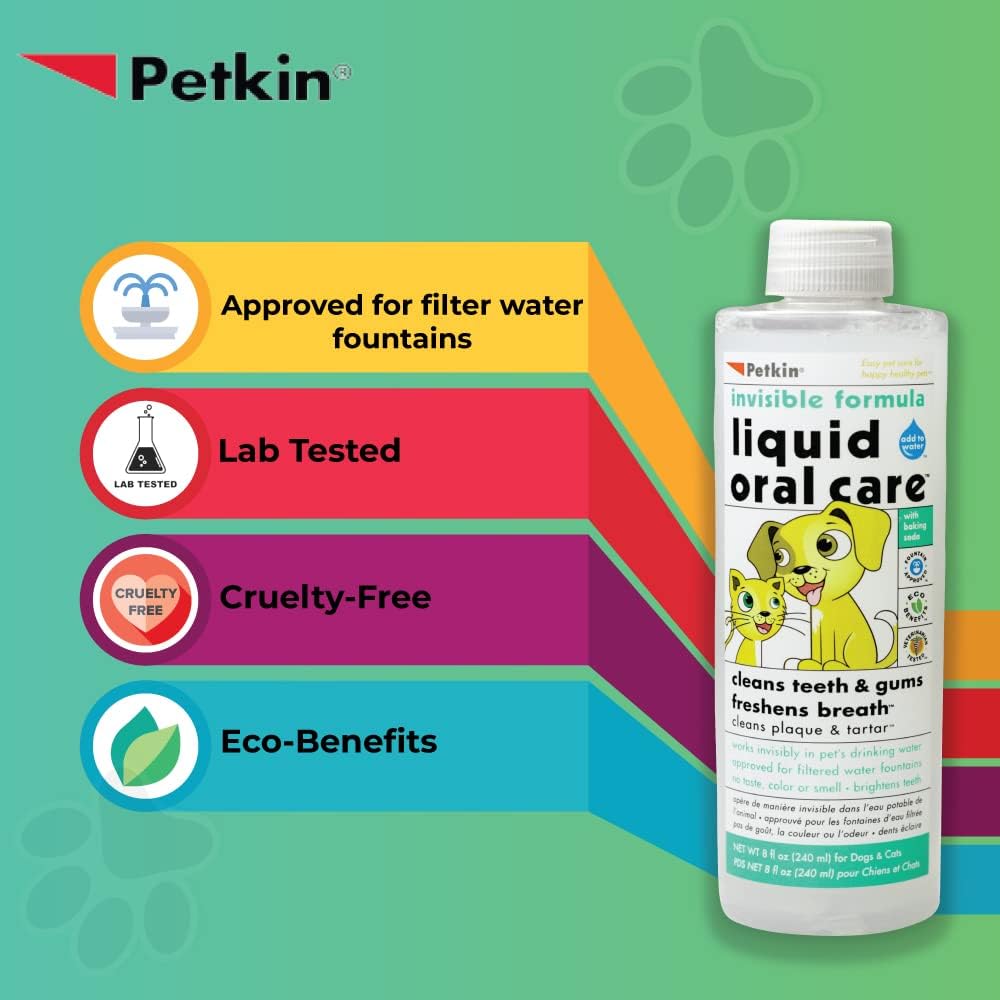 Petkin Liquid Oral Care 8oz - For Dogs & Cats