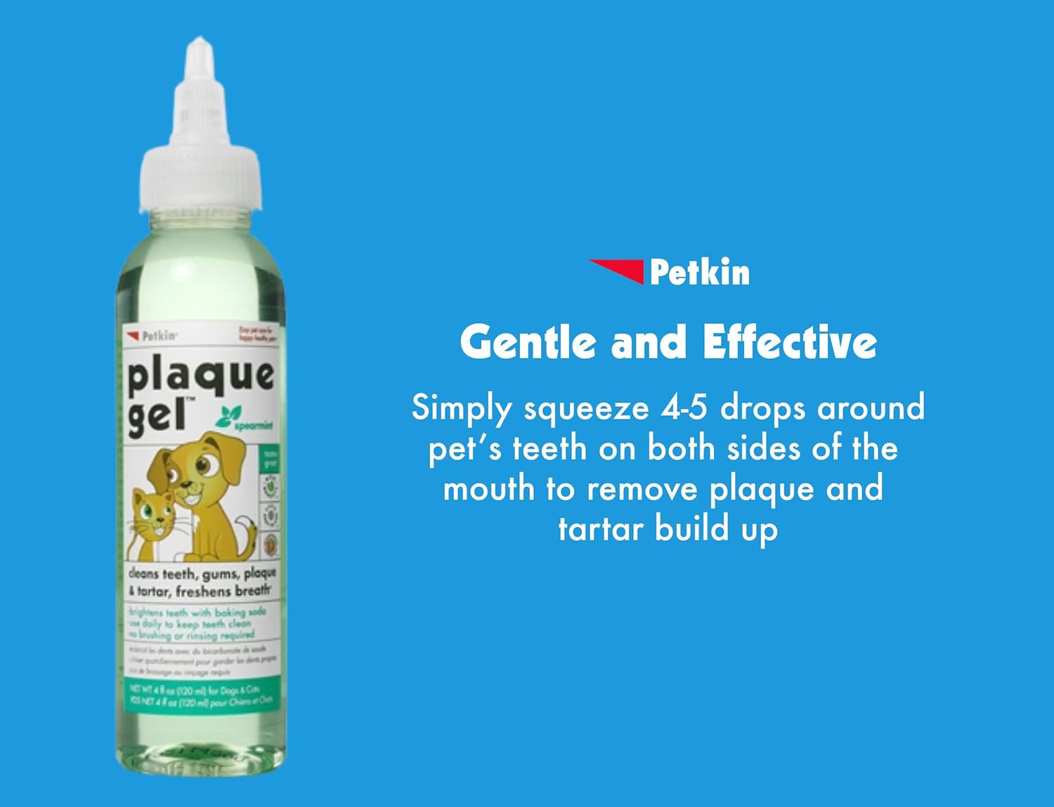 Petkin Plaque Gel Care 4oz - For Dogs & Cats