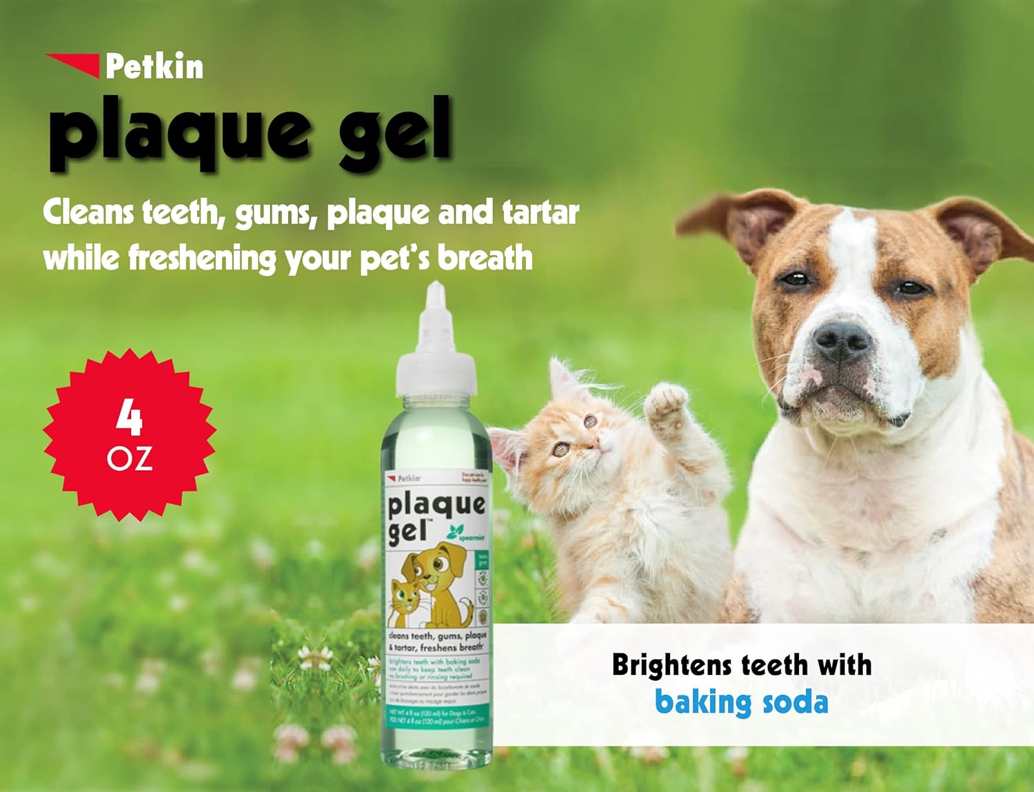 Petkin Plaque Gel Care 4oz - For Dogs & Cats
