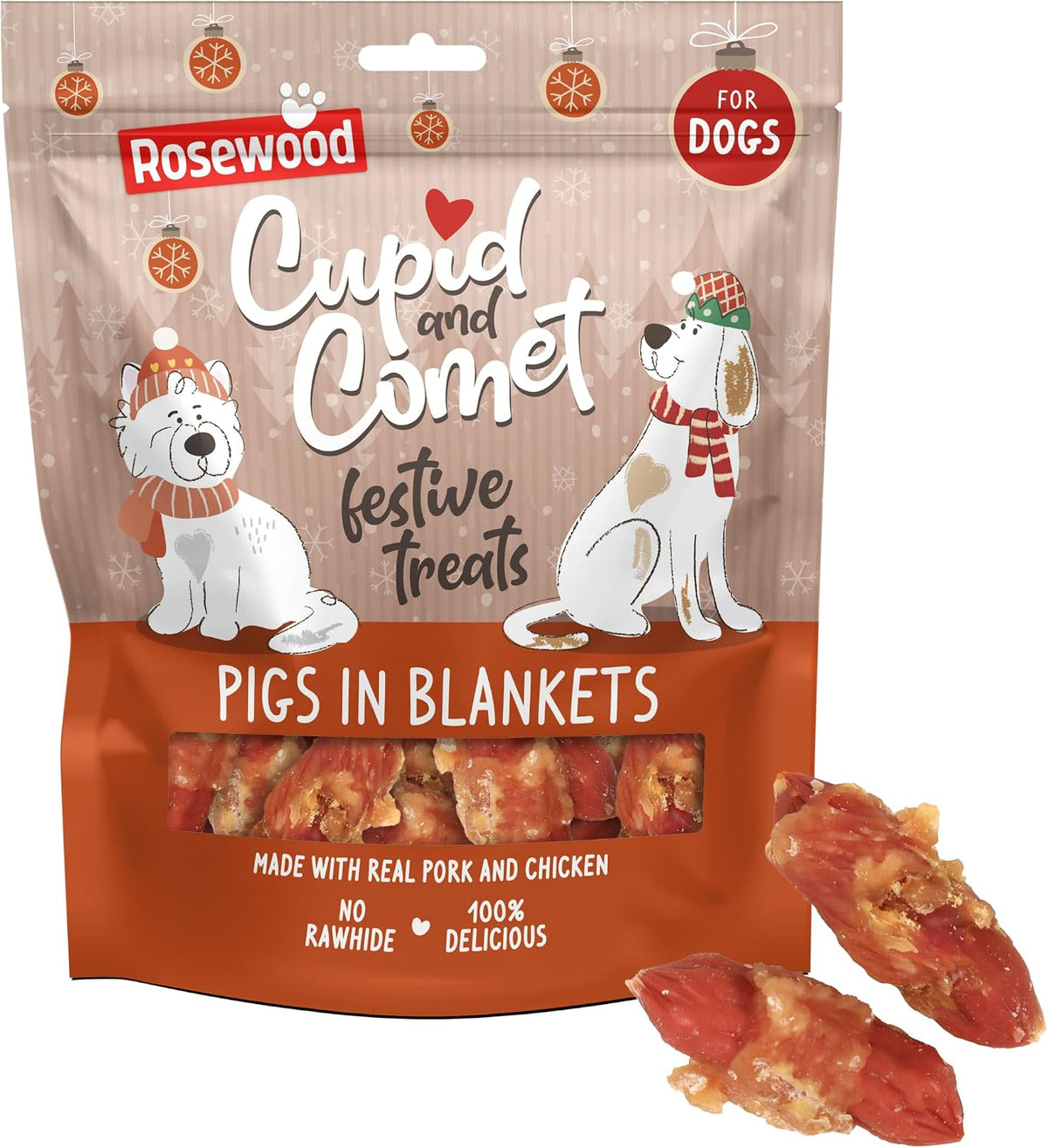 Rosewood Christmas Pigs in Blankets Dog Treats 320g