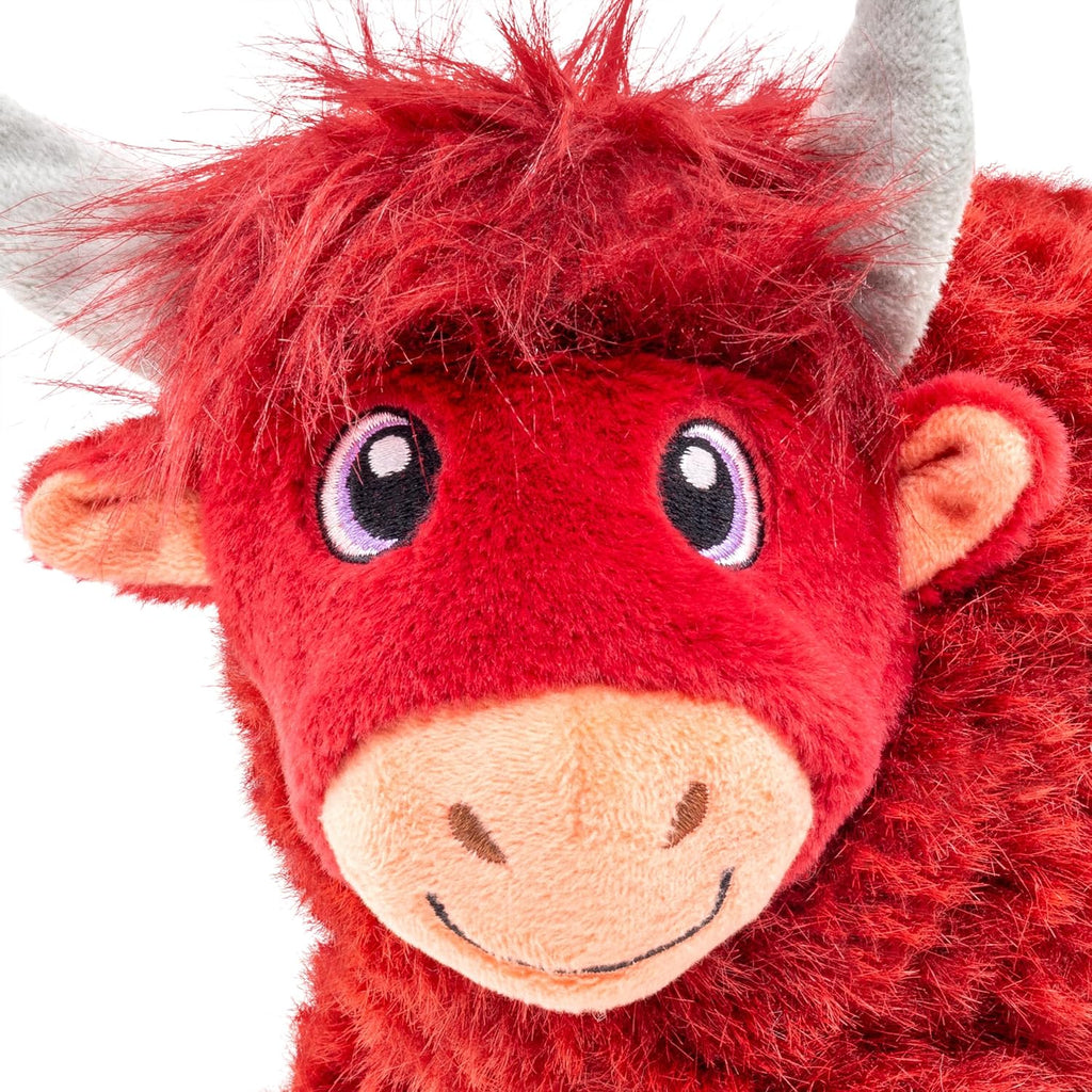 KONG Highland Cow Toughz Durable Soft Chew Toy for Aggressive Chewers, Safe and Interactive for Dogs