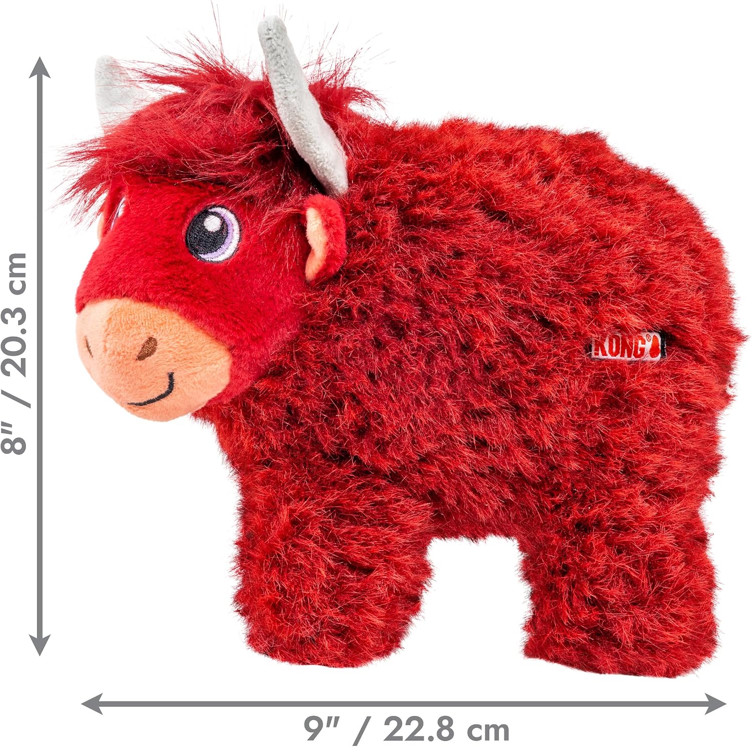 KONG Highland Cow Toughz Durable Soft Chew Toy for Aggressive Chewers, Safe and Interactive for Dogs