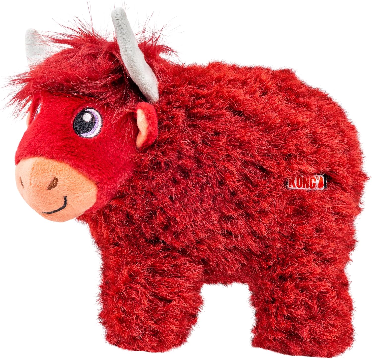 KONG Highland Cow Toughz Durable Soft Chew Toy for Aggressive Chewers, Safe and Interactive for Dogs