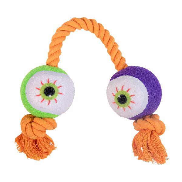 Halloween Goofy Eyes Rope Tug Dog Toy