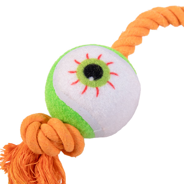 Halloween Goofy Eyes Rope Tug Dog Toy