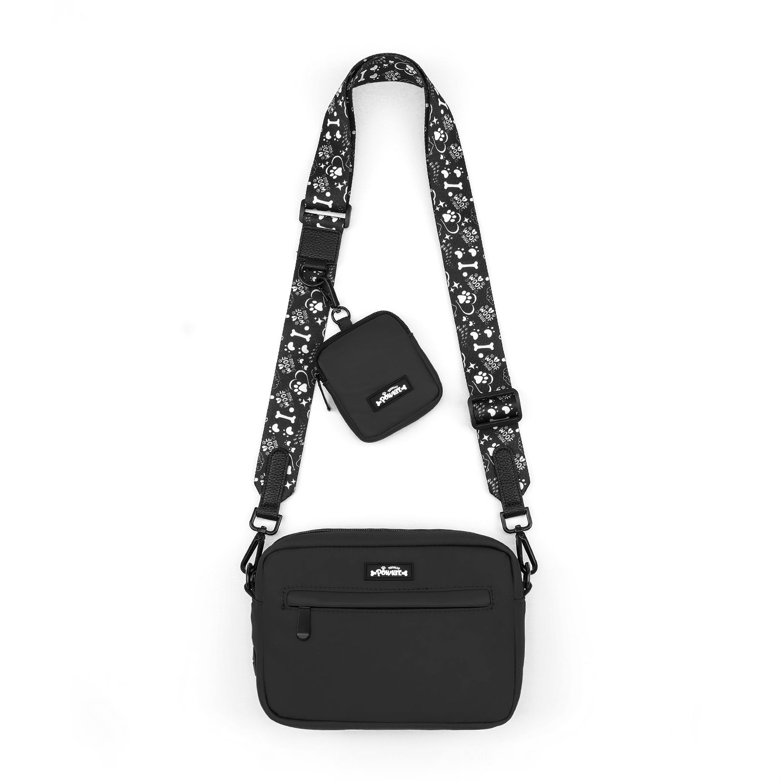 Black Dog Walking Bag with Treat Pouch & Midnight Paws TP Strap