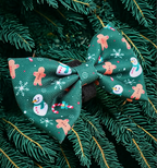 Christmas Gingerbread & Snowman Bowtie & Bandana Set - Totally Pawsome