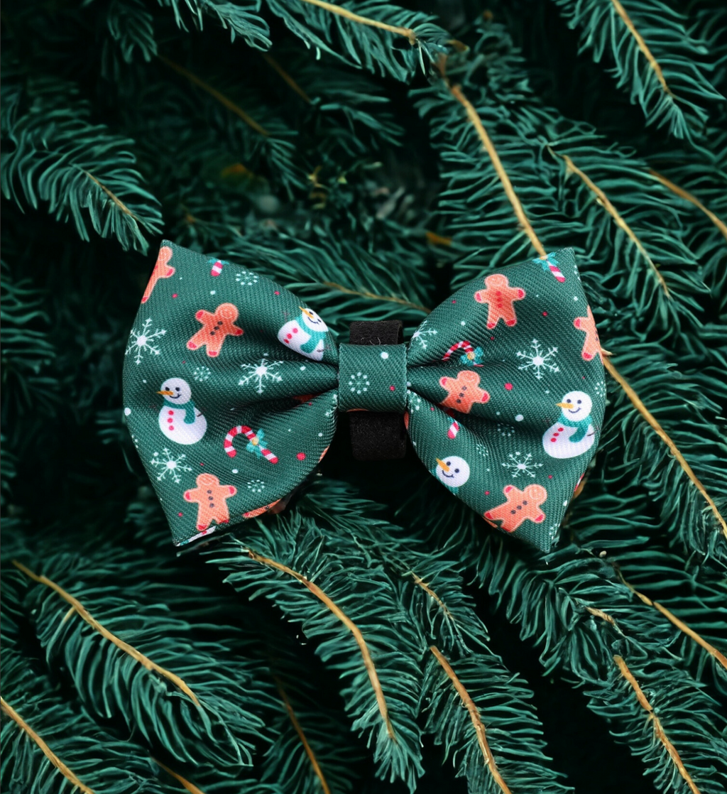 Christmas Gingerbread & Snowman Bowtie & Bandana Set - Totally Pawsome