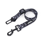 Dog car seat in black and white pattern on a white background