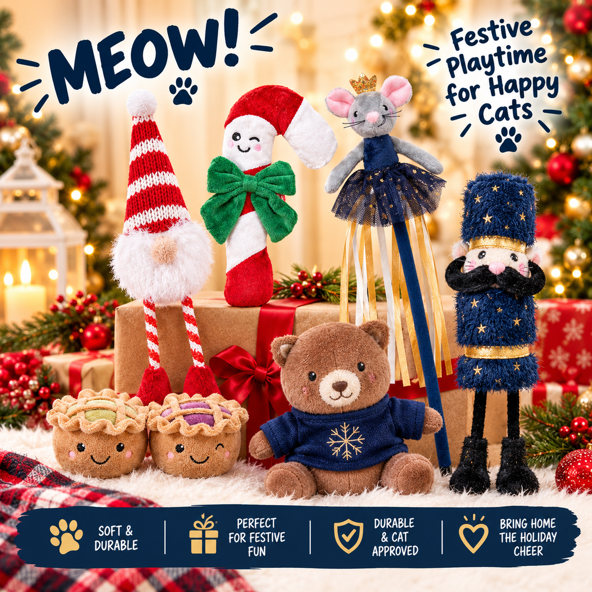 Rosewood Christmas Cat Toys