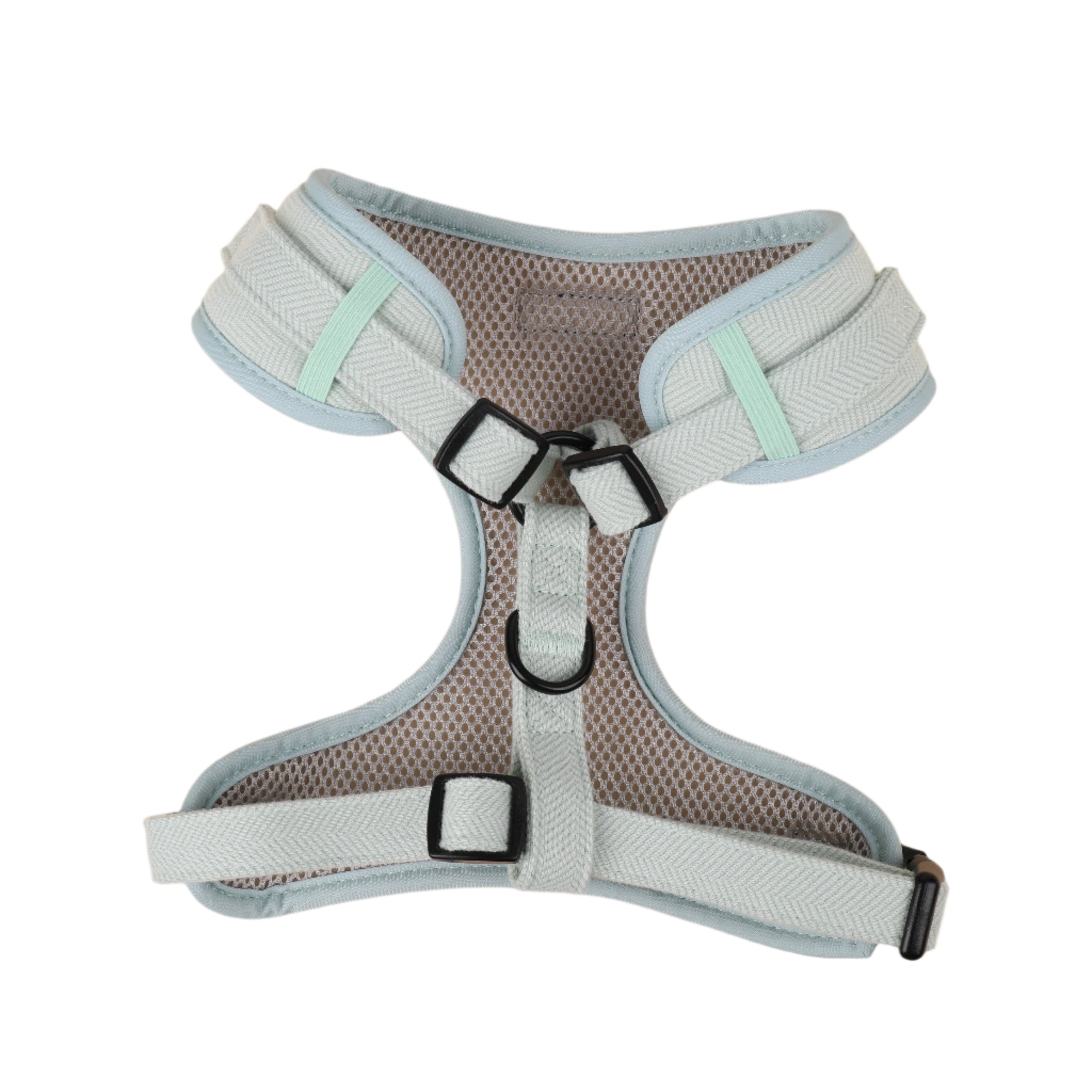 green tweed adjustable neck dog harness