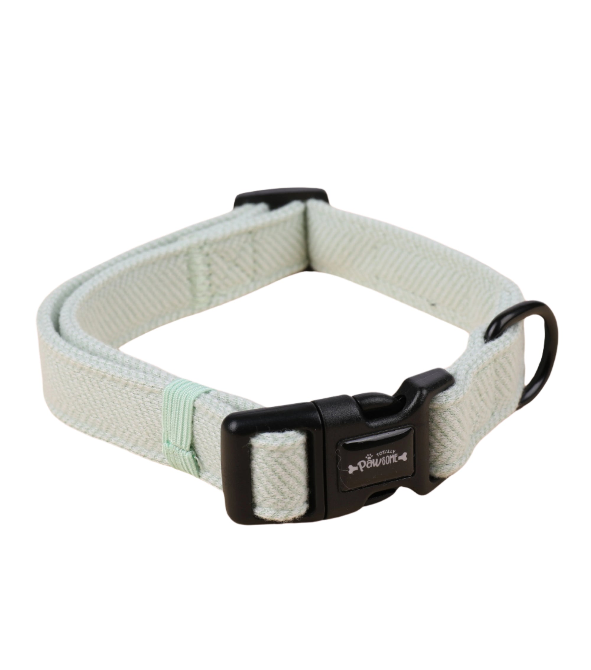 Green Tweed Dog Collar
