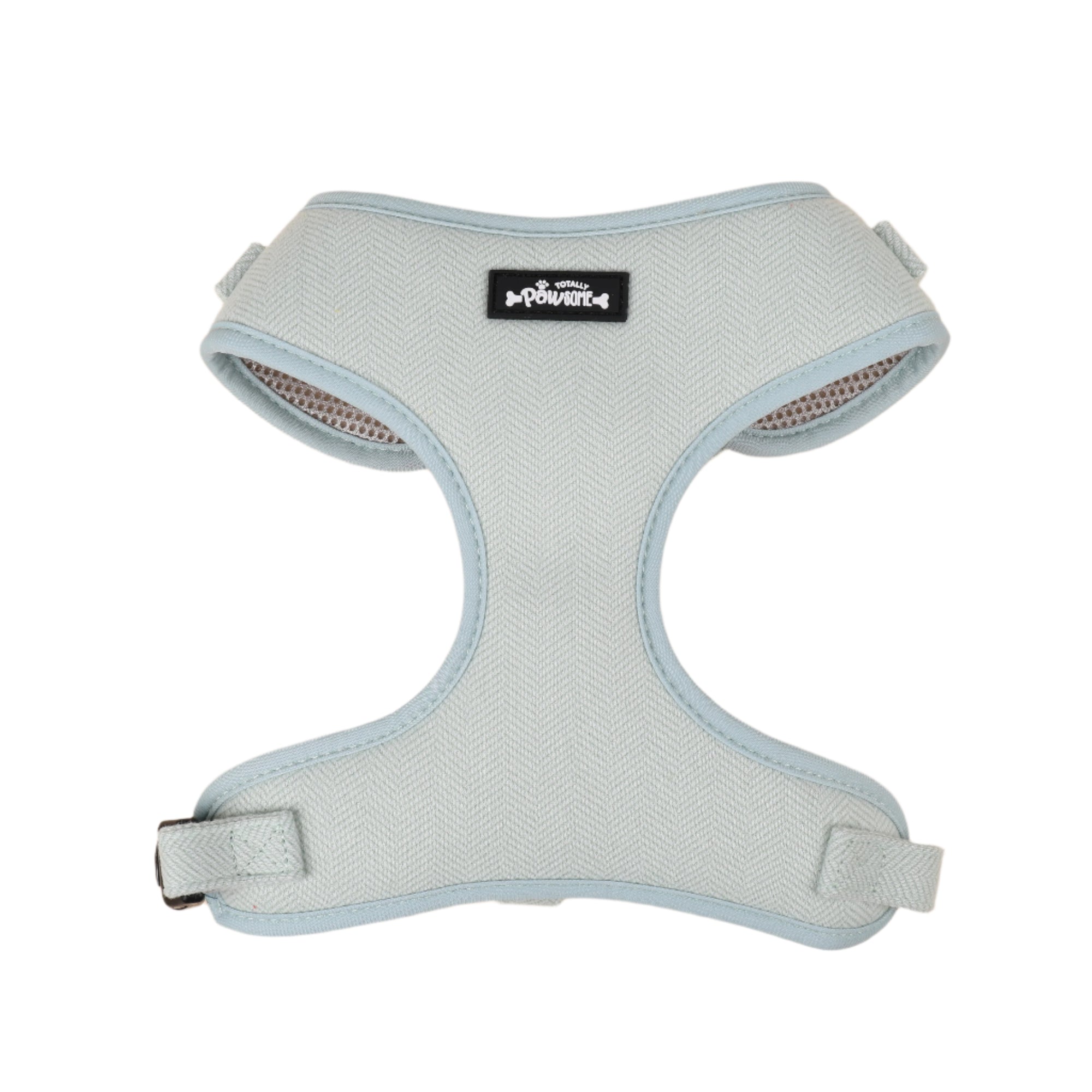 green tweed dog harness