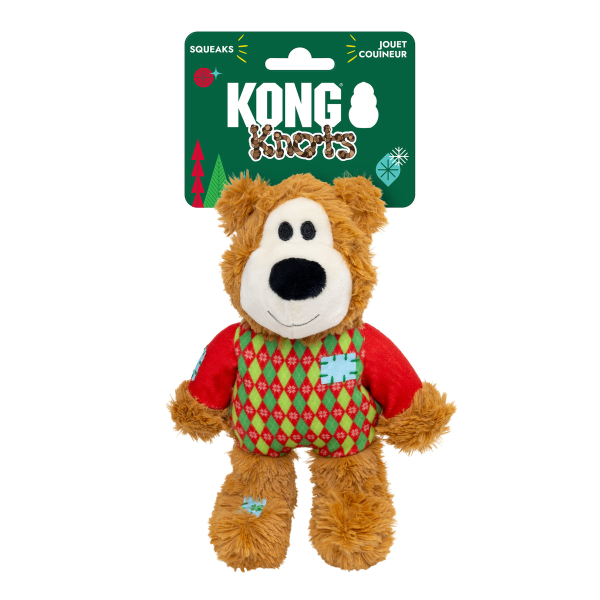 KONG Holiday Wild Knots Sweater Bear Red Sm/Md