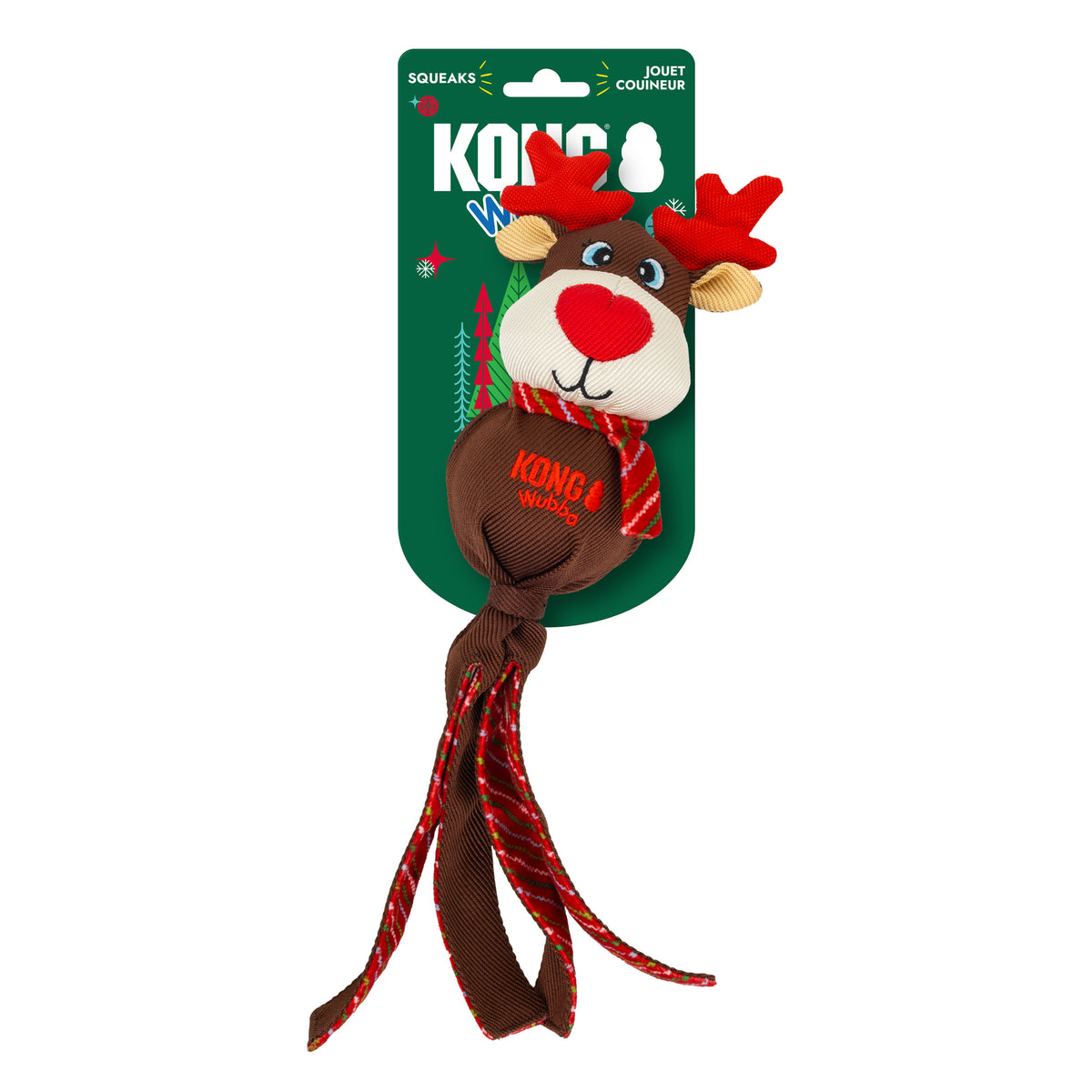 KONG Holiday Wubba Reindeer & Santa Assorted Large