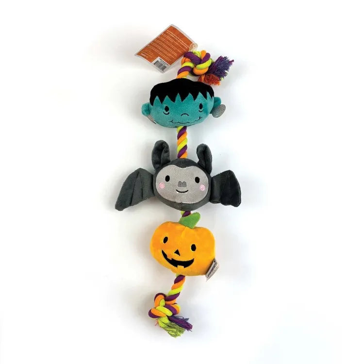 Halloween Mixed Monster & Pumpkin Rope Dog Toy