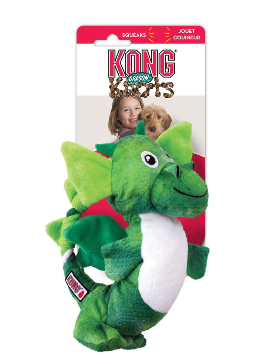 Kong Knots Dragon Dog Toy for Dogs & Puppies - Green