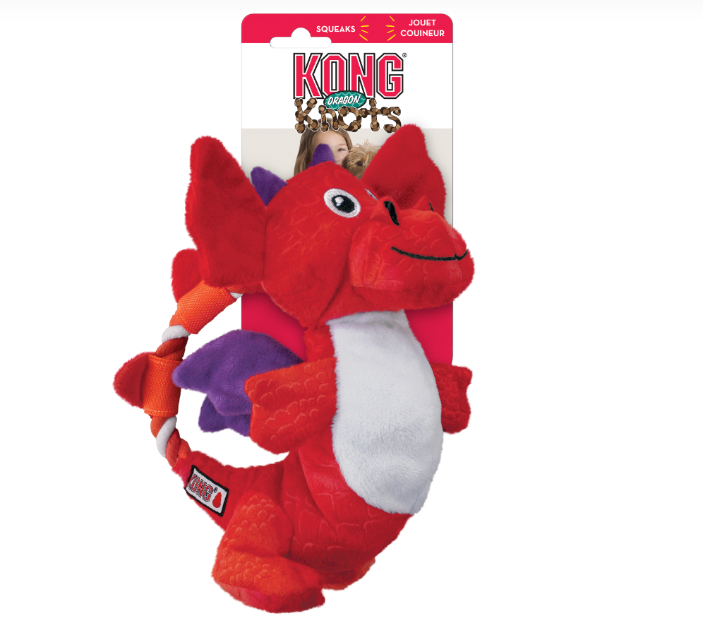 Kong Knots Dragon Dog Toy for Dogs & Puppies - Red