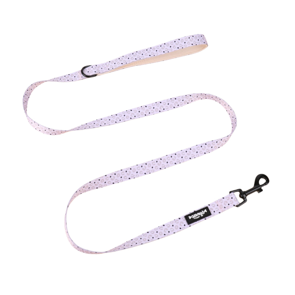 Lilac Leopard Print long dog Lead