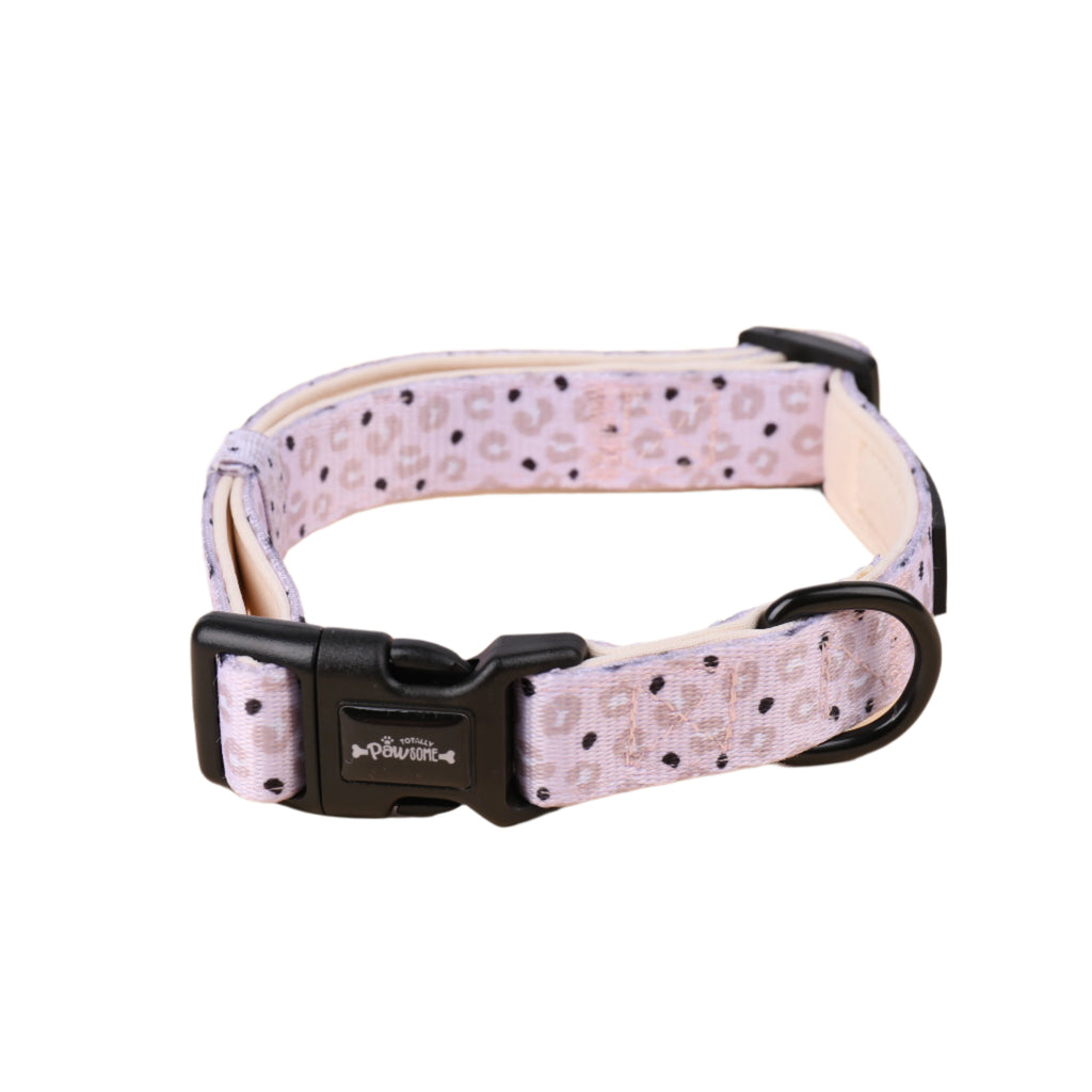 Lilac Leopard Print dog medium Collar