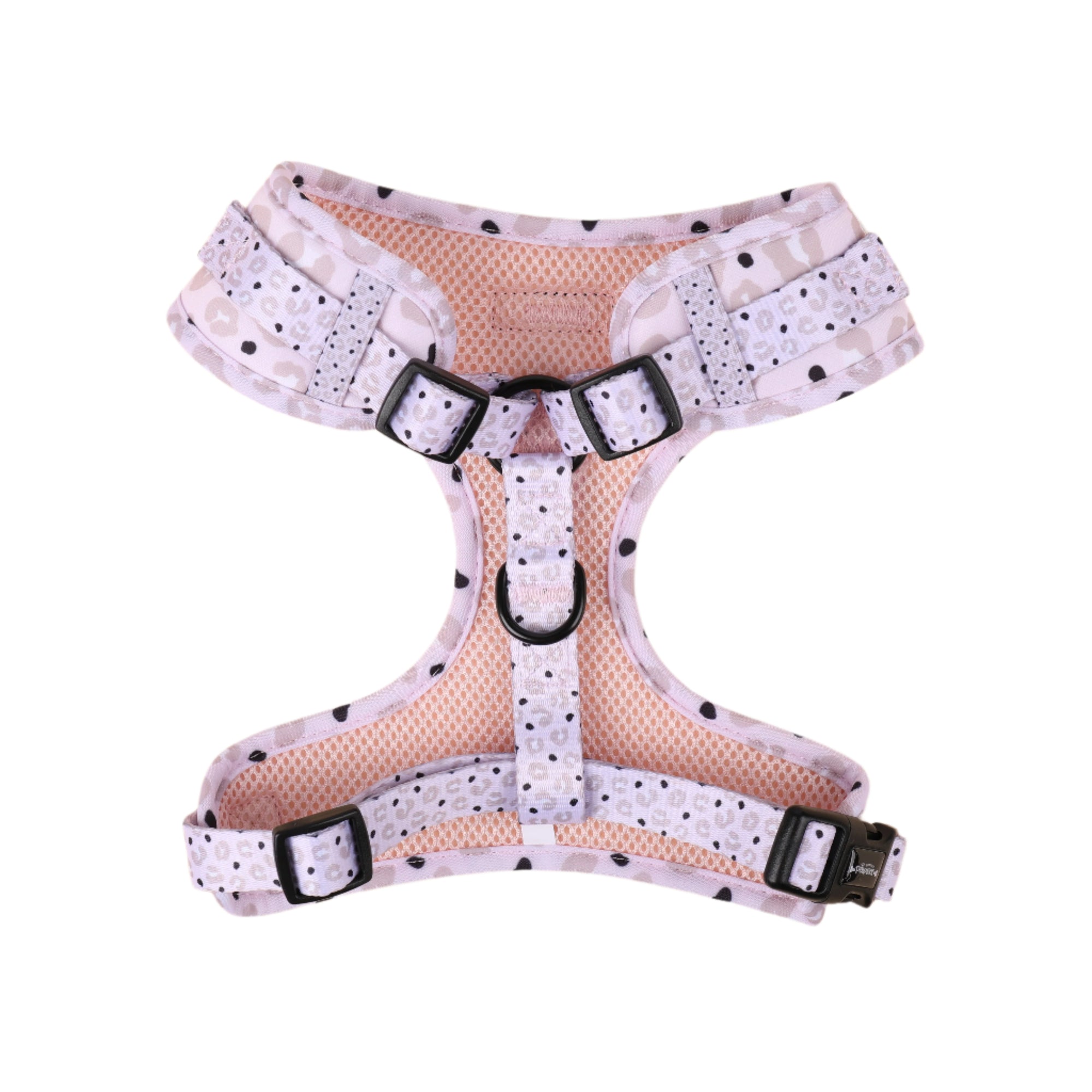 Lilac Leopard Print adjustable neck Harness Back