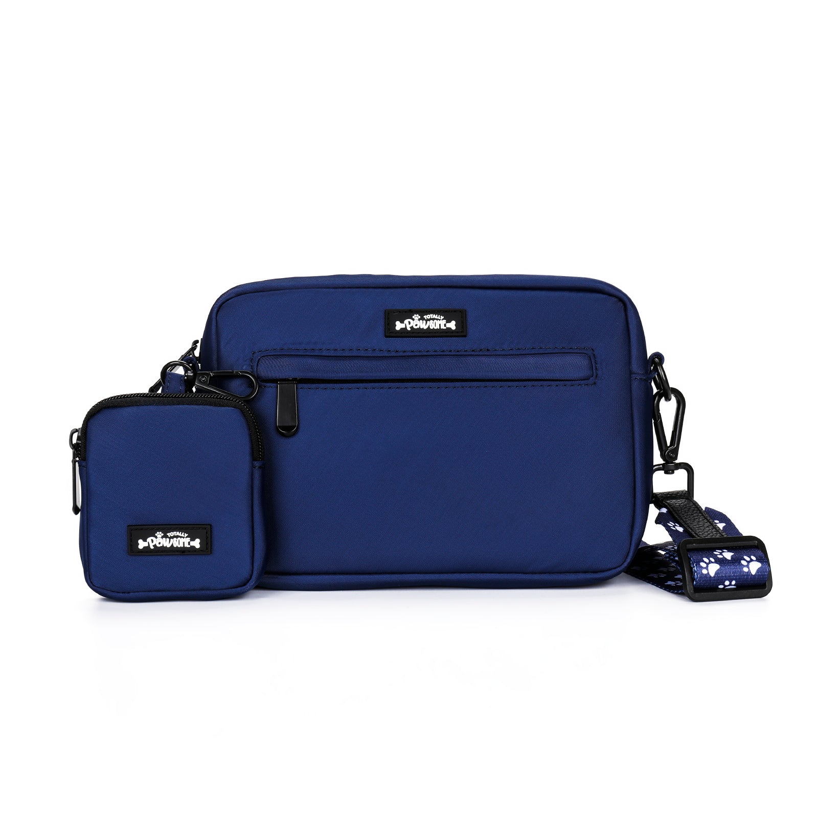Navy Dog Walking Bag with Treat Pouch & Classy Paws Strap