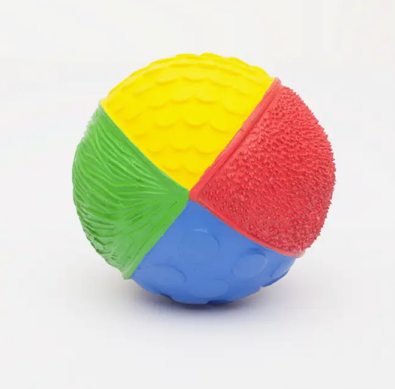 Colorful ball with different textures on a white background