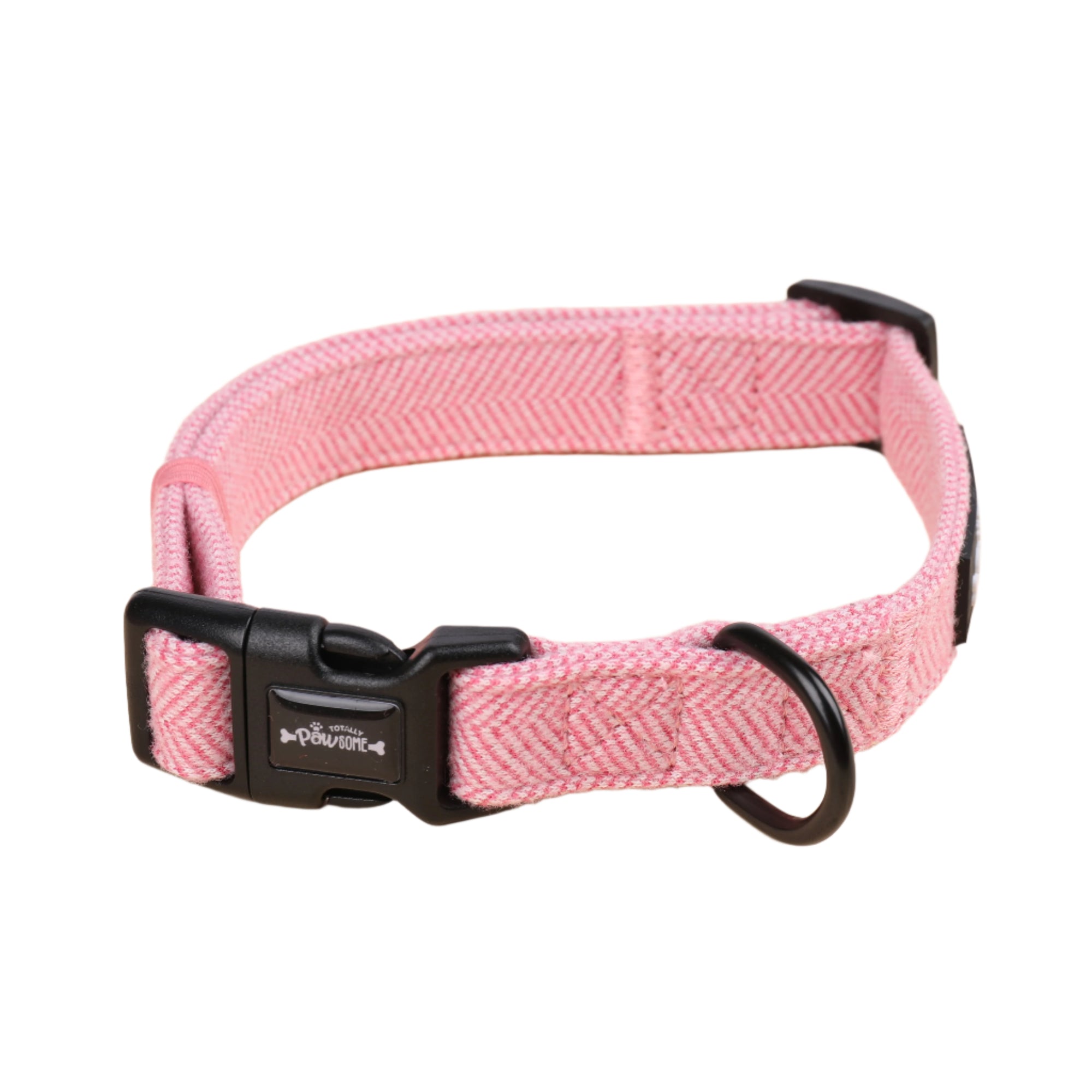 Pink Tweed Dog Collar 
