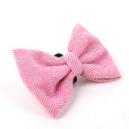 Pink Tweed Dog Bow Tie