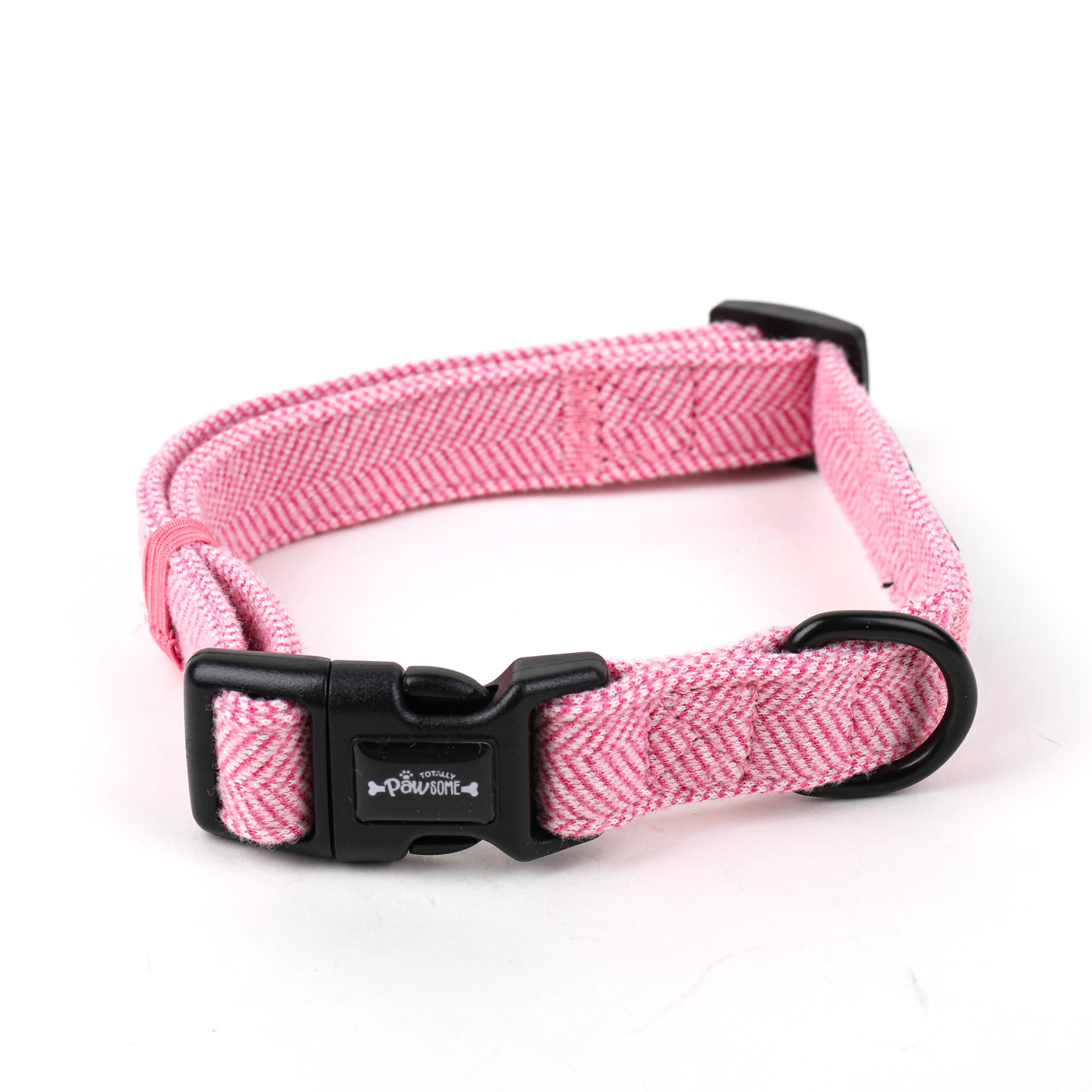 Matching Pink Tweed Dog Accessory Set – Totally Pawsome